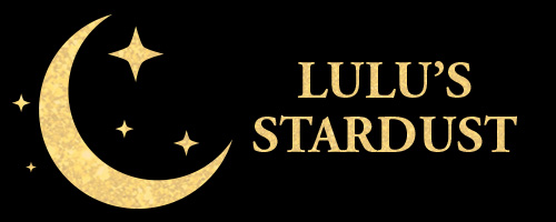 lulu's stardust moon crescent small gold black background stars craft jewelry semi-precious stones website header store
